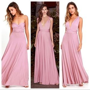 tricks of the trade mauve maxi dress